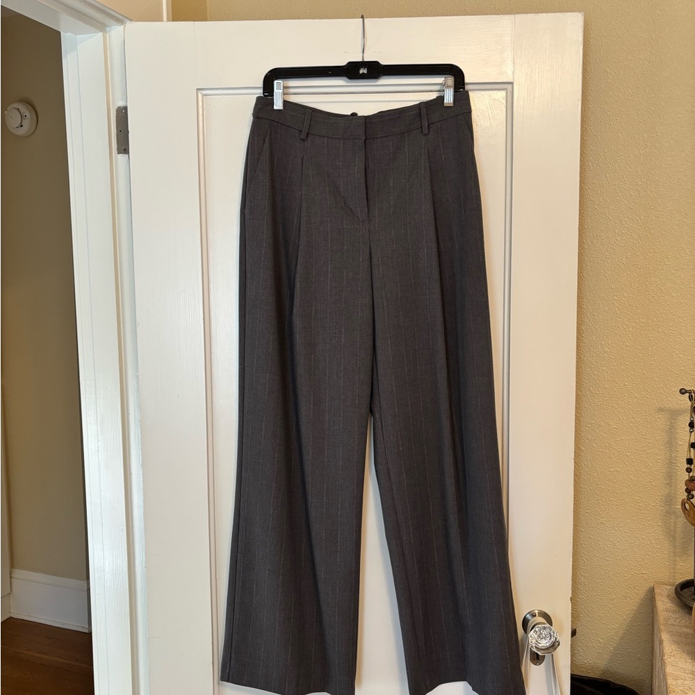 Mango Suit Pants Grey pinstriped
